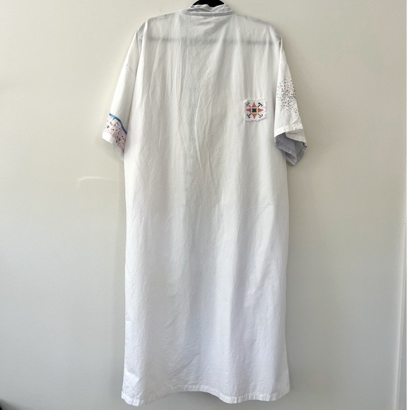 Vintage Pier 1 Imports Cotton Patchwork Embellished Beaded Robe Overshirt O/S - Picture 3 of 12